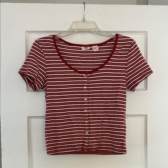 Striped Button-Up Top - Picture 1 of 3